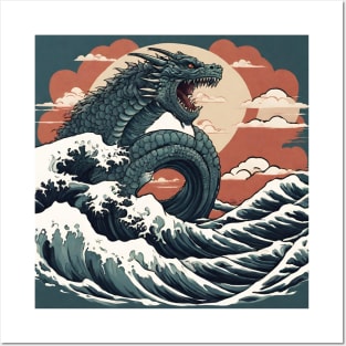 Jǫrmungandr in japanese style art Posters and Art